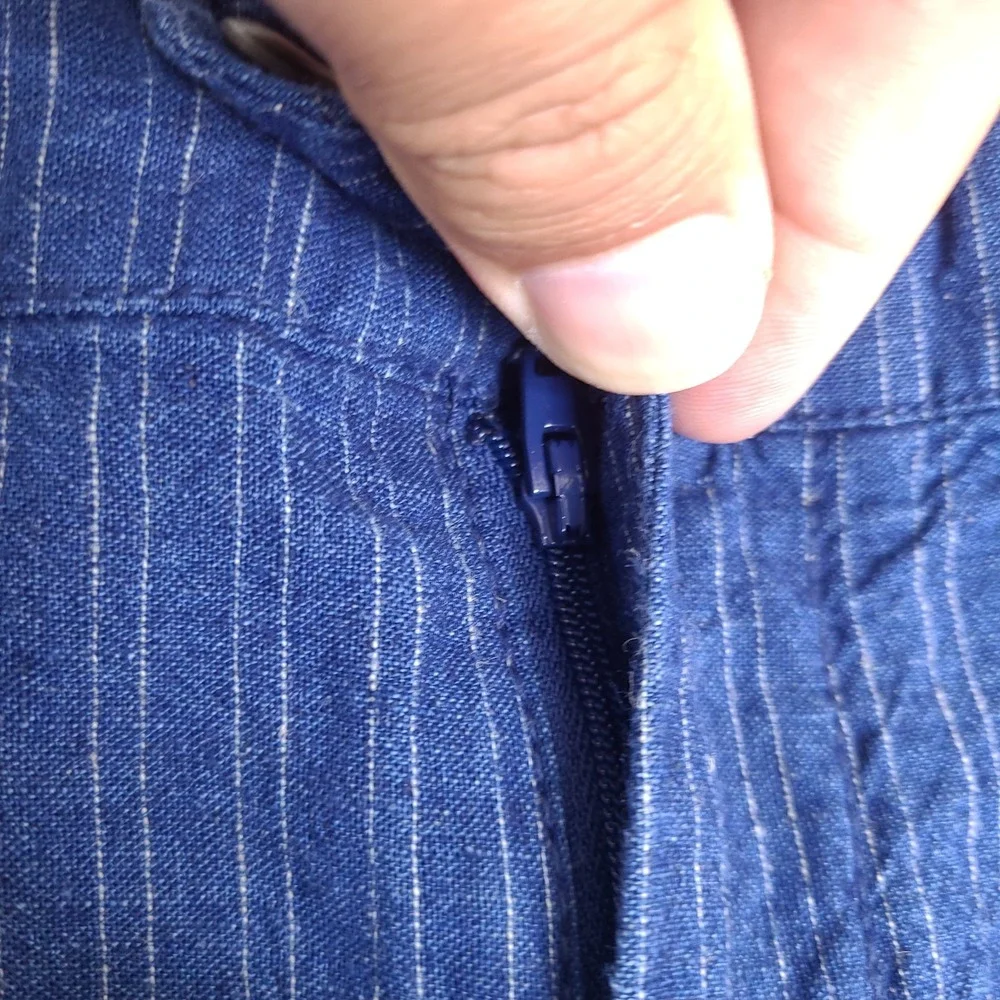 Banana Republic Shorts Mens 37‎ Blue Linen Blend Striped Chino Preppy